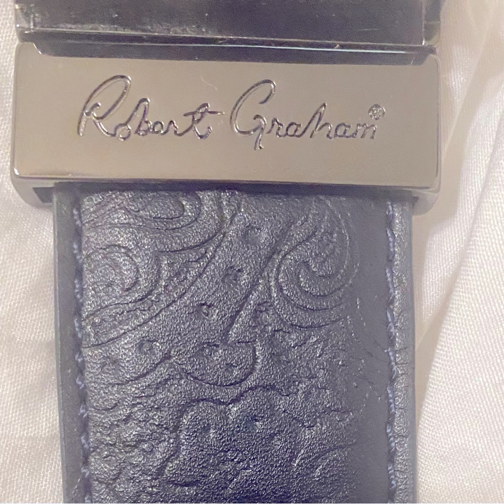 Robert Graham reversible paisley printed leather belt size 54/56.